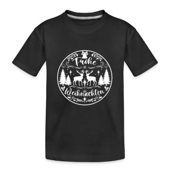 Frohe Weihnachten - Kinder Premium Bio T-Shirt - Schwarz - Vorne