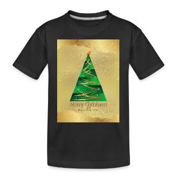 Arbre de Noël festif Salutation Noël festif - T-shirt bio Premium Enfant - noir - Devant