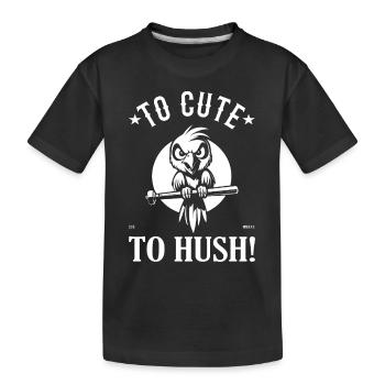 Titel: Papagei Design – Zu süß zum Schweigen - Kinder Premium Bio T-Shirt - Schwarz - Vorne