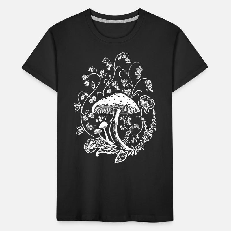 Toadstool with flower tendrils Kids' Premium Organic T-Shirt