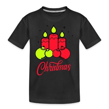 Bougies Noël Noël - T-shirt bio Premium Enfant - noir - Devant
