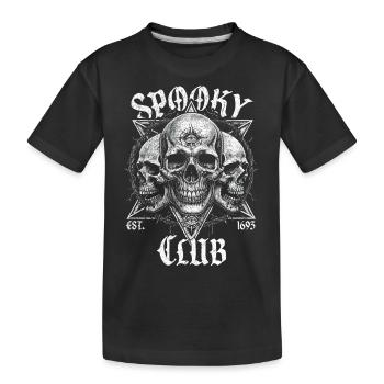 Spooky Club Graustufen-Schädel & Schlangen-Skin - Kinder Premium Bio T-Shirt - Schwarz - Vorne