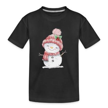 Bonhomme de neige joyeux - T-shirt bio Premium Enfant - noir - Devant