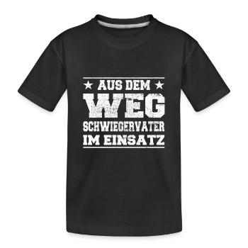 Aus dem Weg Schwiegervater im Einsatz Design - Kinder Premium Bio T-Shirt - Schwarz - Vorne