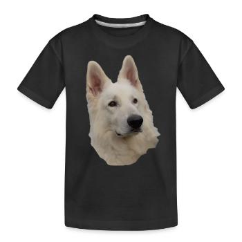 weisser Schäferhund Kopf - Kinder Premium Bio T-Shirt - Schwarz - Vorne