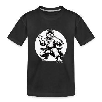 Loup d’arts martiaux – Force et loyauté - T-shirt bio Premium Enfant - noir - Devant