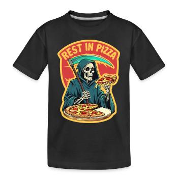 Repos dans la pizza - T-shirt bio Premium Enfant - noir - Devant