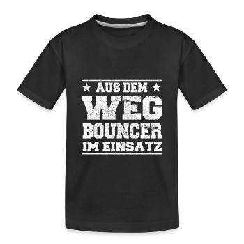 Out of the Way Bouncer in Action Design - Kids' Premium Organic T-Shirt - black - Front