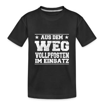Poteau solide à l’écart en cours d’utilisation - T-shirt bio Premium Enfant - noir - Devant