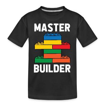 Brick Builder Brick Building Master Builder - Kids' Premium Organic T-Shirt - black - Front