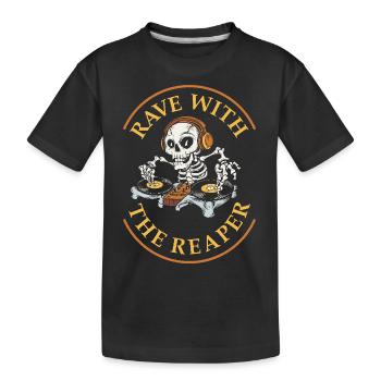 Rave with the reaper - Kids' Premium Organic T-Shirt - black - Front