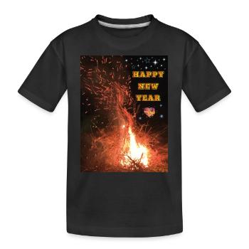 Happy New Year! I wish you a Happy New Year! - Kids' Premium Organic T-Shirt - black - Front