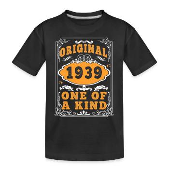 Vintage Jahrgang 1939 Hergestellt in 1939 86 Jahre alt. Art_20 - Kinder Premium Bio T-Shirt - Schwarz - Vorne