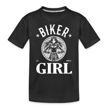Biker Girl – for sporty motorcyclists - Kids' Premium Organic T-Shirt - black - Front