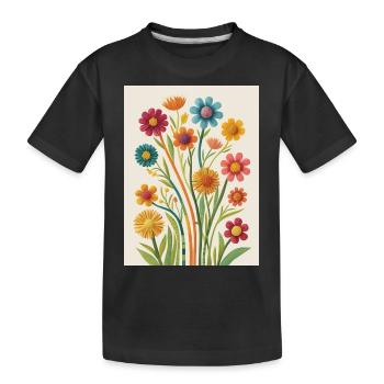 Blüten der Handarbeit - Kinder Premium Bio T-Shirt - Schwarz - Vorne