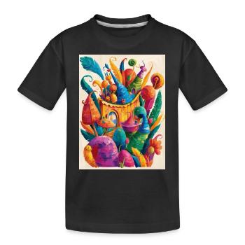 “Zauberhafte Welt der bunten Wunder” - Kinder Premium Bio T-Shirt - Schwarz - Vorne