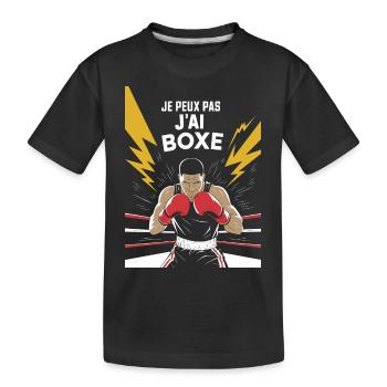 Je peux pas j'ai boxe - T-shirt bio Premium Enfant - noir - Devant