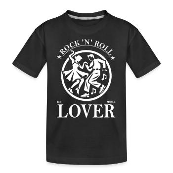 Rock'n'Roll Lover Design – Music and Dance - Kids' Premium Organic T-Shirt - black - Front