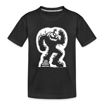 Halloween – Alerte citrouille monstrueuse ! - T-shirt bio Premium Enfant - noir - Devant