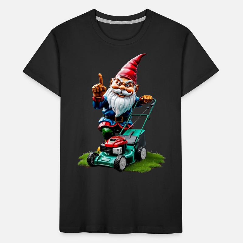 Rasenmäher Gartenzwerg Gärtner Geschenkideen Kinder Premium Bio T-Shirt