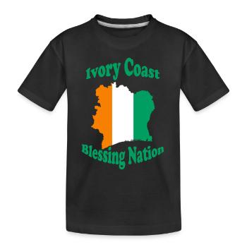 Côte D' Ivoire Nation bénie 👼 - T-shirt bio Premium Enfant - noir - Devant