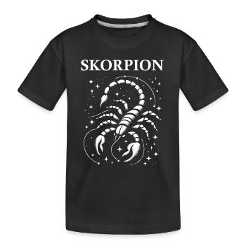 Sternzeichen Skorpion Design - Kinder Premium Bio T-Shirt - Schwarz - Vorne
