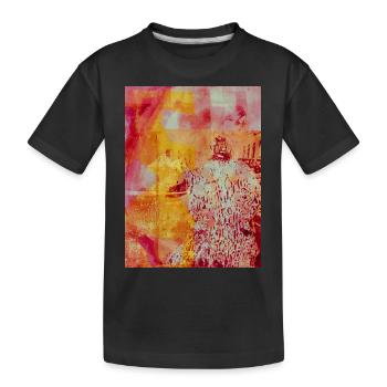 Frau im Mantel abstrakter Druck - Kinder Premium Bio T-Shirt - Schwarz - Vorne