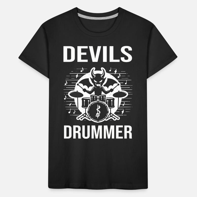Devils Drummer. The devilish hellish drummer Kids' Premium Organic T-Shirt