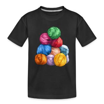 Lusitg laine tricot crochet - T-shirt bio Premium Enfant - noir - Devant