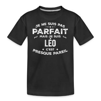 Léo Un Prénom, Une Histoire, Une Personnalité - T-shirt bio Premium Enfant - noir - Devant