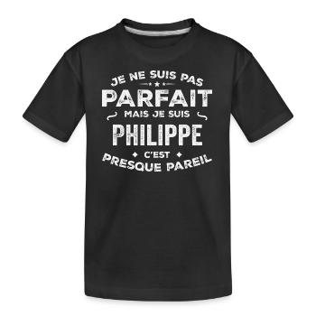 Philippe Un Prénom, Une Histoire, Une Personnalité - T-shirt bio Premium Enfant - noir - Devant