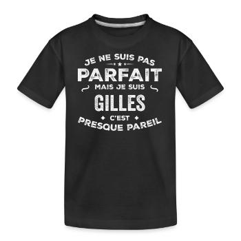 Gilles Un Prénom, Une Histoire, Une Personnalité - T-shirt bio Premium Enfant - noir - Devant