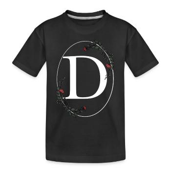 Buchstabe D - Kinder Premium Bio T-Shirt - Schwarz - Vorne