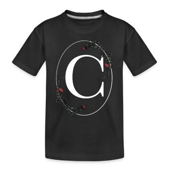 Buchstabe C - Kinder Premium Bio T-Shirt - Schwarz - Vorne