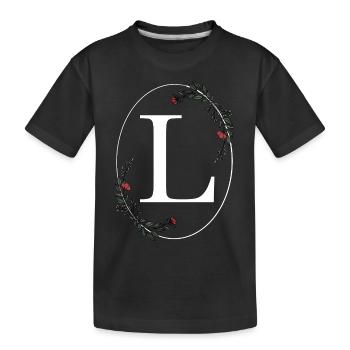 Buchstabe L - Kinder Premium Bio T-Shirt - Schwarz - Vorne