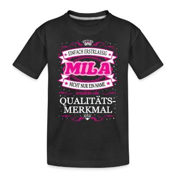 Caractéristique de qualité Mila tout simplement de première classe - T-shirt bio Premium Enfant - noir - Devant