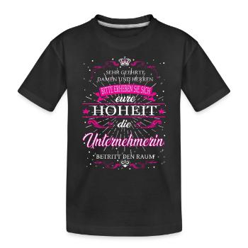 Votre Altesse l’Entrepreneur entre dans la salle - T-shirt bio Premium Enfant - noir - Devant