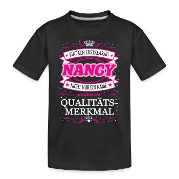 Caractéristique de qualité Nancy tout simplement de première classe - T-shirt bio Premium Enfant - noir - Devant
