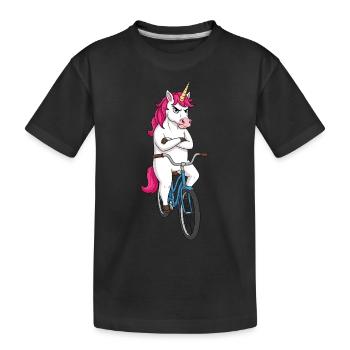 Grim Licorne sur roue - Pour les cyclistes - T-shirt bio Premium Enfant - noir - Devant