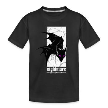 Nightmare Bat – Gothic Horror Vampir Kreatur Kunst - Kinder Premium Bio T-Shirt - Schwarz - Vorne