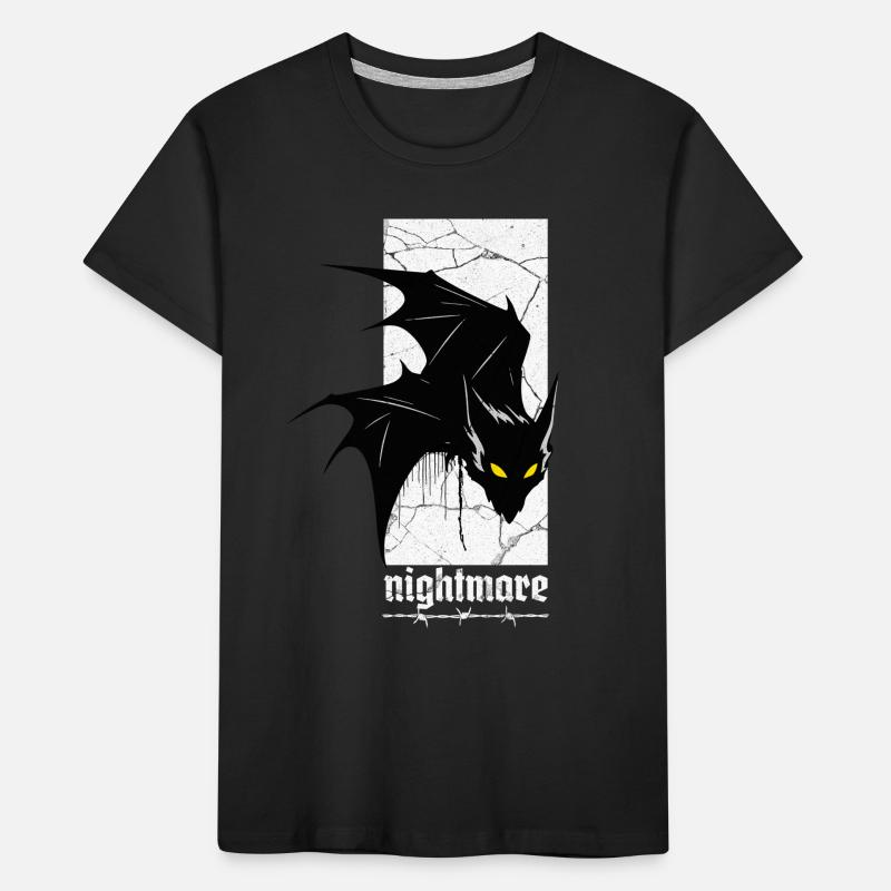 Nightmare Bat – Gothic Horror Vampire Creature Art Kids' Premium Organic T-Shirt