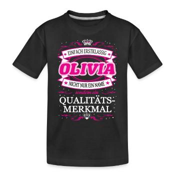 Caractéristique de qualité Olivia tout simplement de première classe - T-shirt bio Premium Enfant - noir - Devant