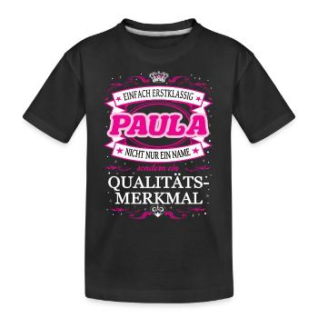 Caractéristique de qualité Paula tout simplement de première classe - T-shirt bio Premium Enfant - noir - Devant