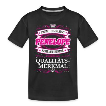 Caractéristique de qualité Penelope tout simplement de première classe - T-shirt bio Premium Enfant - noir - Devant