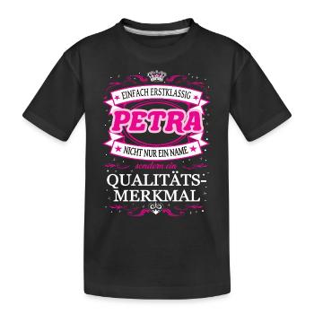 Caractéristique de qualité Petra tout simplement de première classe - T-shirt bio Premium Enfant - noir - Devant