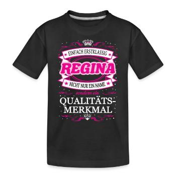 Caractéristique de qualité Regina tout simplement de première classe - T-shirt bio Premium Enfant - noir - Devant