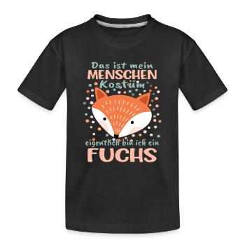 Fuchs Fuchsgesicht Fuchsliebhaber Spruch - Kinder Premium Bio T-Shirt - Schwarz - Vorne