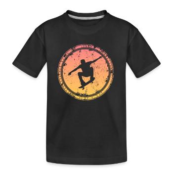 Skateboard Tricks Skater Skateboarding - Kinder Premium Bio T-Shirt - Schwarz - Vorne