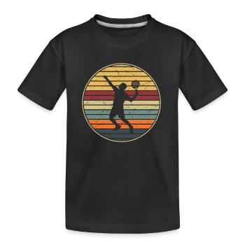 Padel Spieler Padelspieler Padel-Tennis Paddle - Kinder Premium Bio T-Shirt - Schwarz - Vorne