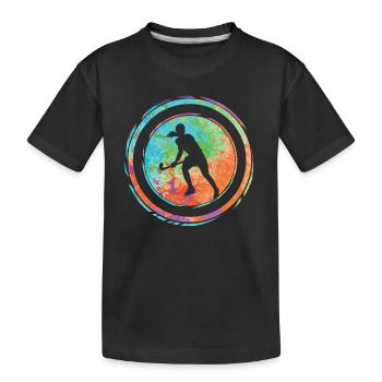 Field Hockey Player Girls Hockey - Kids' Premium Organic T-Shirt - black - Front